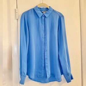 H&M Sky Blue Silky Shirt